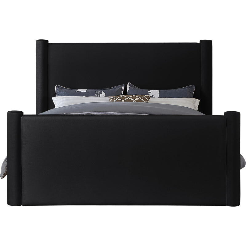 Meridian Elias Black Velvet King Bed IMAGE 3