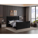 Meridian Elias Black Velvet Queen Bed IMAGE 2