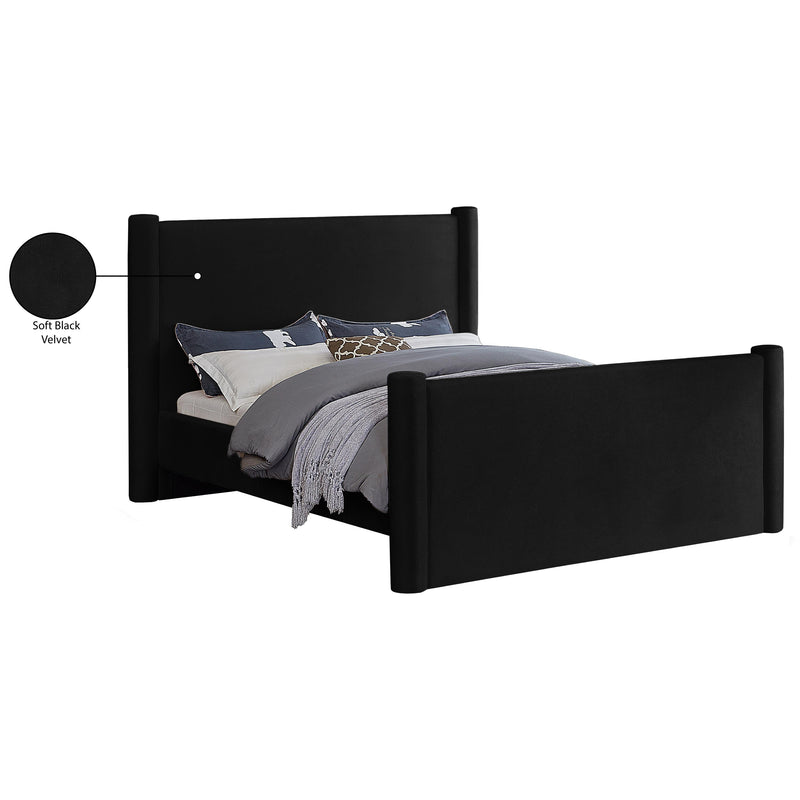 Meridian Elias Black Velvet Queen Bed IMAGE 8