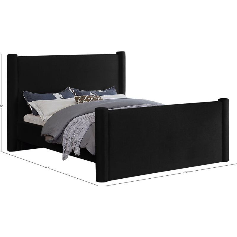 Meridian Elias Black Velvet Queen Bed IMAGE 9