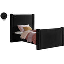 Meridian Elias Black Velvet Twin Bed IMAGE 8