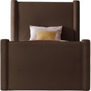 Meridian Elias Brown Velvet Twin Bed IMAGE 3