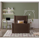 Meridian Elias Brown Velvet Twin Bed IMAGE 4