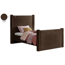 Meridian Elias Brown Velvet Twin Bed IMAGE 8