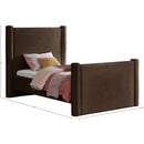 Meridian Elias Brown Velvet Twin Bed IMAGE 9