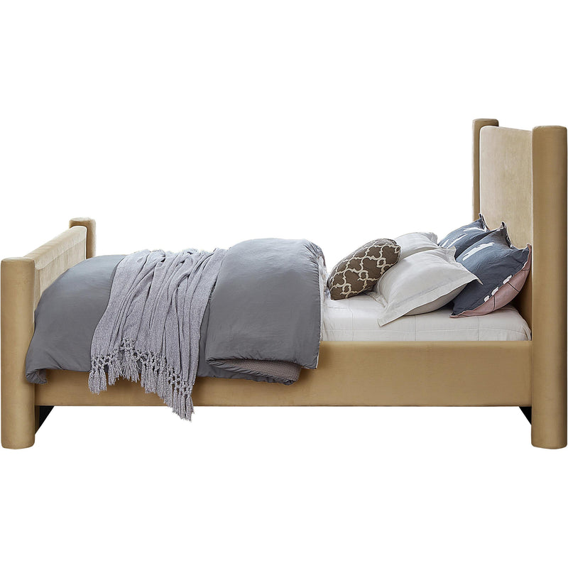 Meridian Elias Camel Velvet Full Bed IMAGE 5