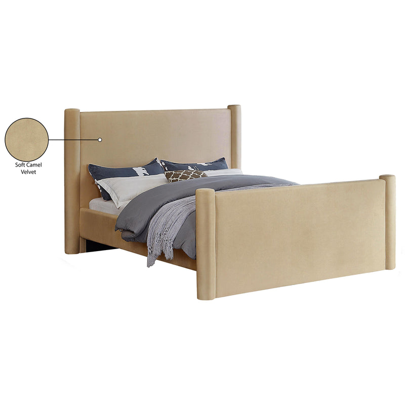 Meridian Elias Camel Velvet Full Bed IMAGE 8