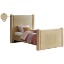 Meridian Elias Camel Velvet Twin Bed IMAGE 8
