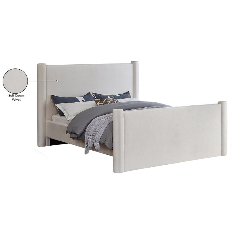 Meridian Elias Cream Velvet Full Bed IMAGE 8