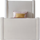 Meridian Elias Cream Velvet Twin Bed IMAGE 3