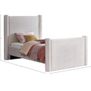 Meridian Elias Cream Velvet Twin Bed IMAGE 9