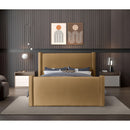 Meridian Elias Saddle Velvet King Bed IMAGE 4