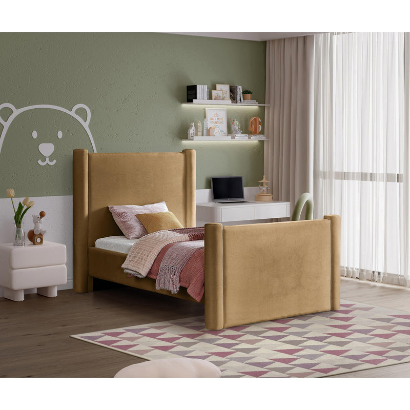 Meridian Elias Saddle Velvet Twin Bed IMAGE 2