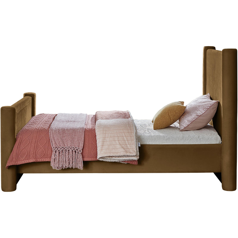 Meridian Elias Saddle Velvet Twin Bed IMAGE 5
