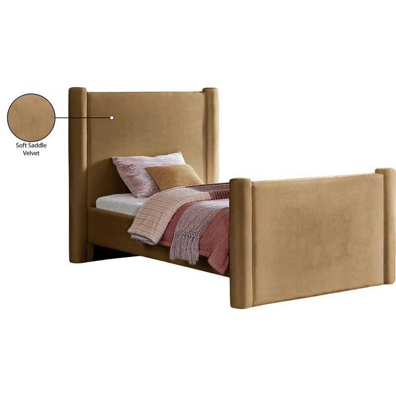 Meridian Elias Saddle Velvet Twin Bed IMAGE 8