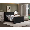 Meridian Elias Black Boucle Fabric Full Bed IMAGE 2