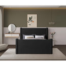Meridian Elias Black Boucle Fabric Queen Bed IMAGE 4