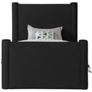 Meridian Elias Black Boucle Fabric Twin Bed IMAGE 3