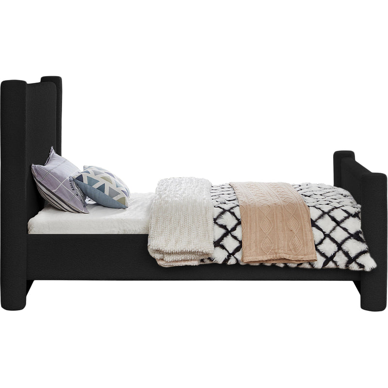 Meridian Elias Black Boucle Fabric Twin Bed IMAGE 5