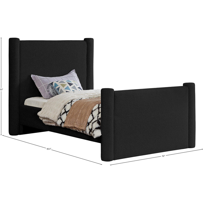 Meridian Elias Black Boucle Fabric Twin Bed IMAGE 9