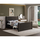 Meridian Elias Brown Boucle Fabric King Bed IMAGE 2