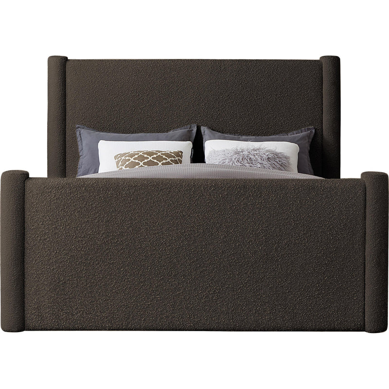Meridian Elias Brown Boucle Fabric Queen Bed IMAGE 3