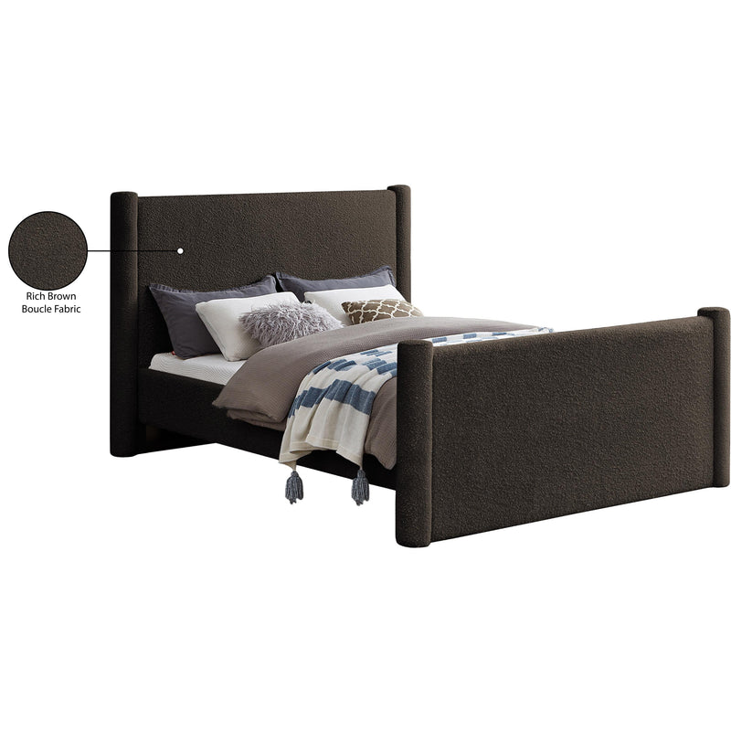Meridian Elias Brown Boucle Fabric Queen Bed IMAGE 8