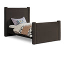 Meridian Elias Brown Boucle Fabric Twin Bed IMAGE 1