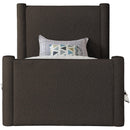 Meridian Elias Brown Boucle Fabric Twin Bed IMAGE 3