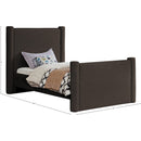 Meridian Elias Brown Boucle Fabric Twin Bed IMAGE 9