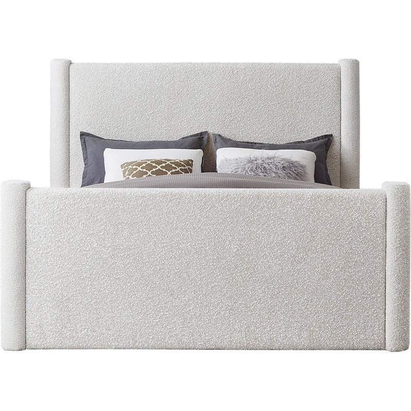 Meridian Elias Cream Boucle Fabric Full Bed IMAGE 3