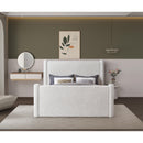 Meridian Elias Cream Boucle Fabric Full Bed IMAGE 4