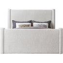 Meridian Elias Cream Boucle Fabric King Bed IMAGE 3