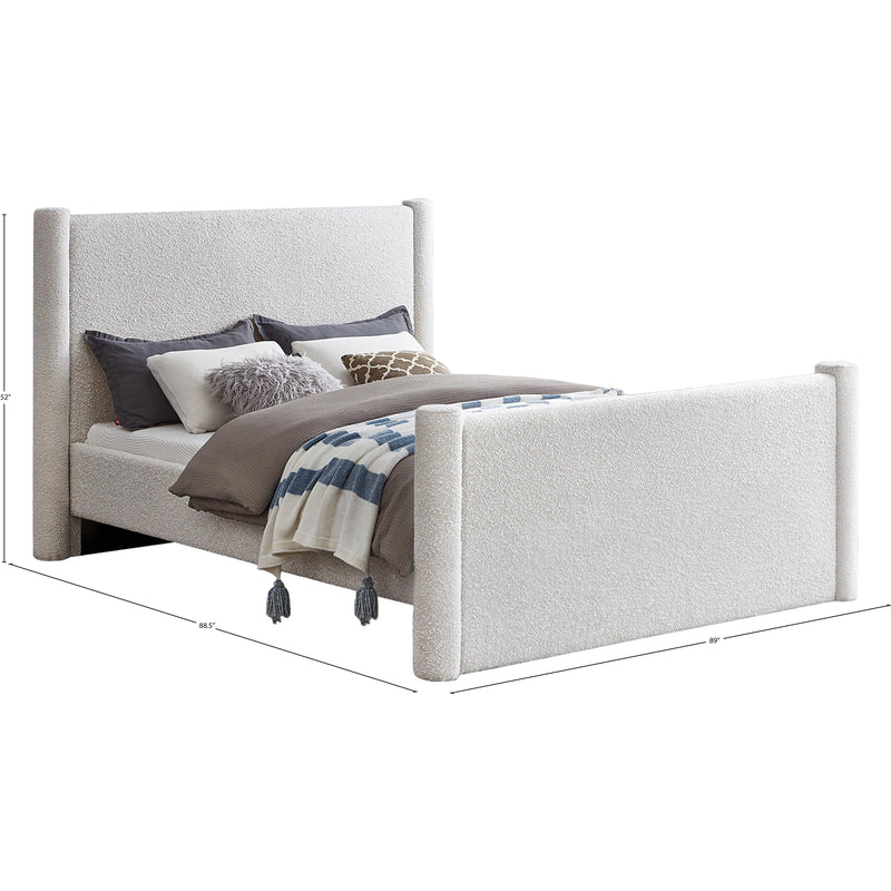 Meridian Elias Cream Boucle Fabric King Bed IMAGE 9