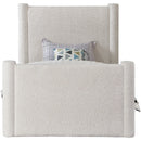 Meridian Elias Cream Boucle Fabric Twin Bed IMAGE 3