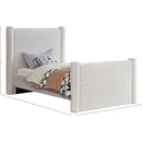 Meridian Elias Cream Boucle Fabric Twin Bed IMAGE 9