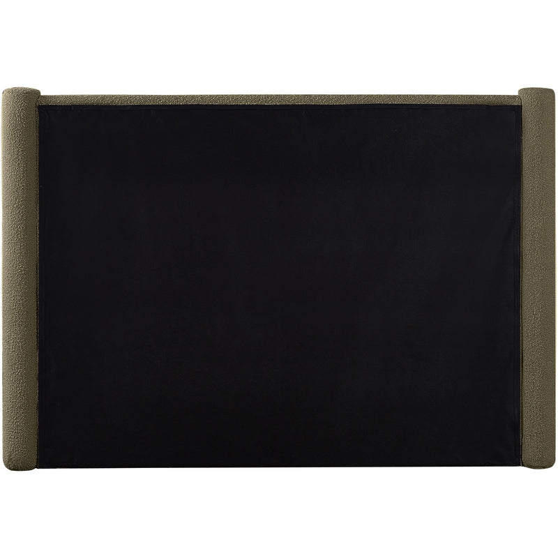 Meridian Elias Olive Green Boucle Fabric Full Bed IMAGE 6