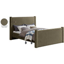 Meridian Elias Olive Green Boucle Fabric Full Bed IMAGE 8