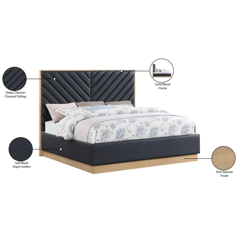 Meridian Casa Black Vegan Leather Queen Bed (3 Boxes) IMAGE 11