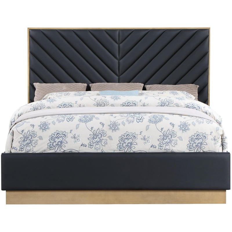 Meridian Casa Black Vegan Leather Queen Bed (3 Boxes) IMAGE 3