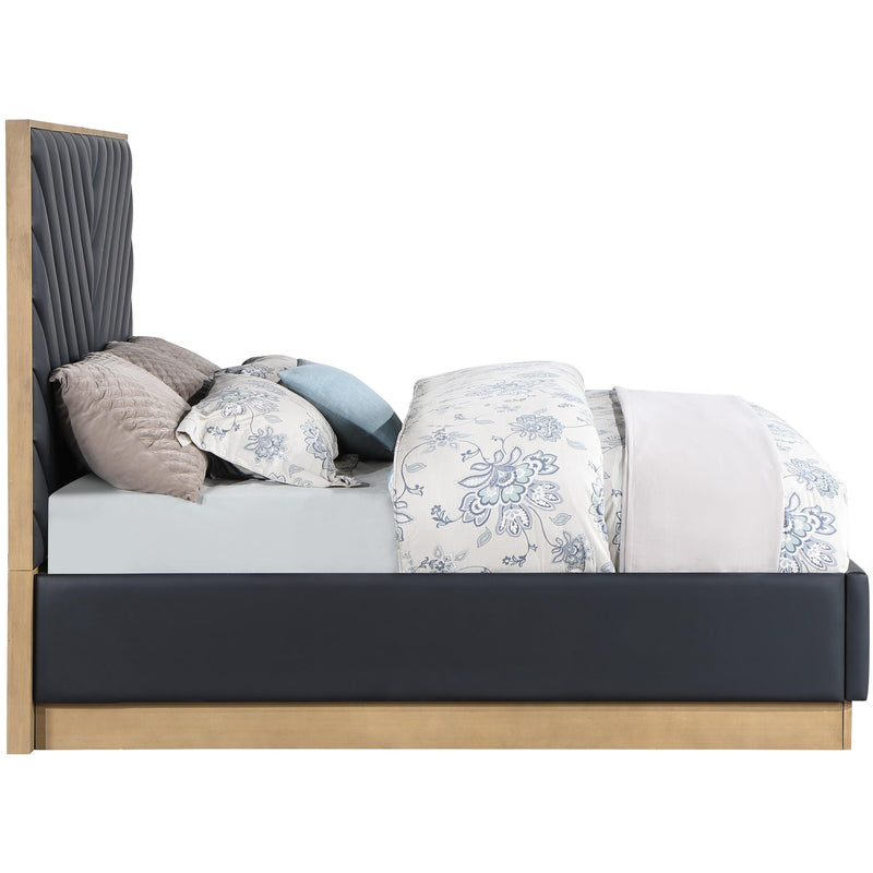 Meridian Casa Black Vegan Leather Queen Bed (3 Boxes) IMAGE 4