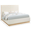 Meridian Casa Cream Vegan Leather King Bed (3 Boxes) IMAGE 10