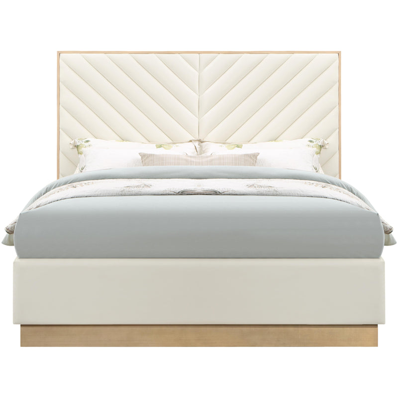 Meridian Casa Cream Vegan Leather King Bed (3 Boxes) IMAGE 3