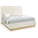 Meridian Casa Cream Vegan Leather Queen Bed (3 Boxes) IMAGE 10