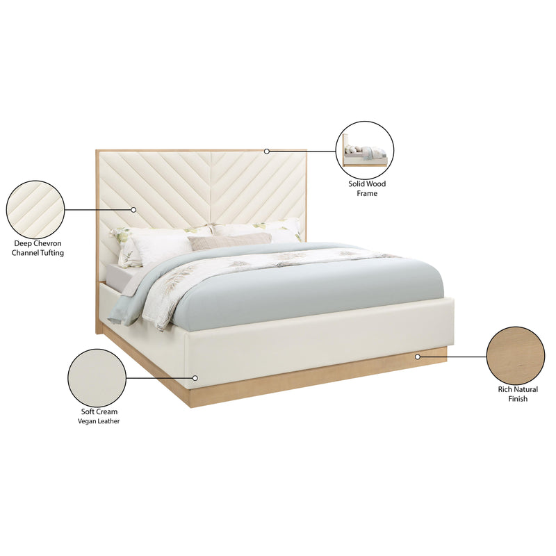 Meridian Casa Cream Vegan Leather Queen Bed (3 Boxes) IMAGE 11