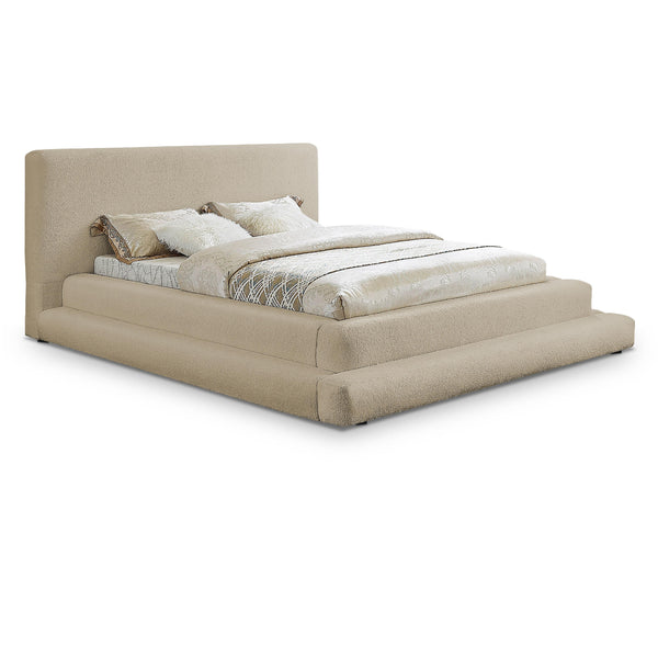 Meridian Dane Beige Teddy Fabric Queen Bed (3 Boxes) IMAGE 1