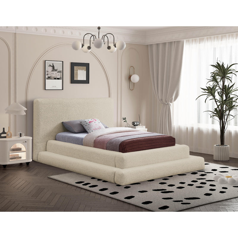 Meridian Dane Beige Teddy Fabric Twin Bed (3 Boxes) IMAGE 2