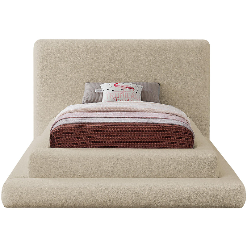 Meridian Dane Beige Teddy Fabric Twin Bed (3 Boxes) IMAGE 3