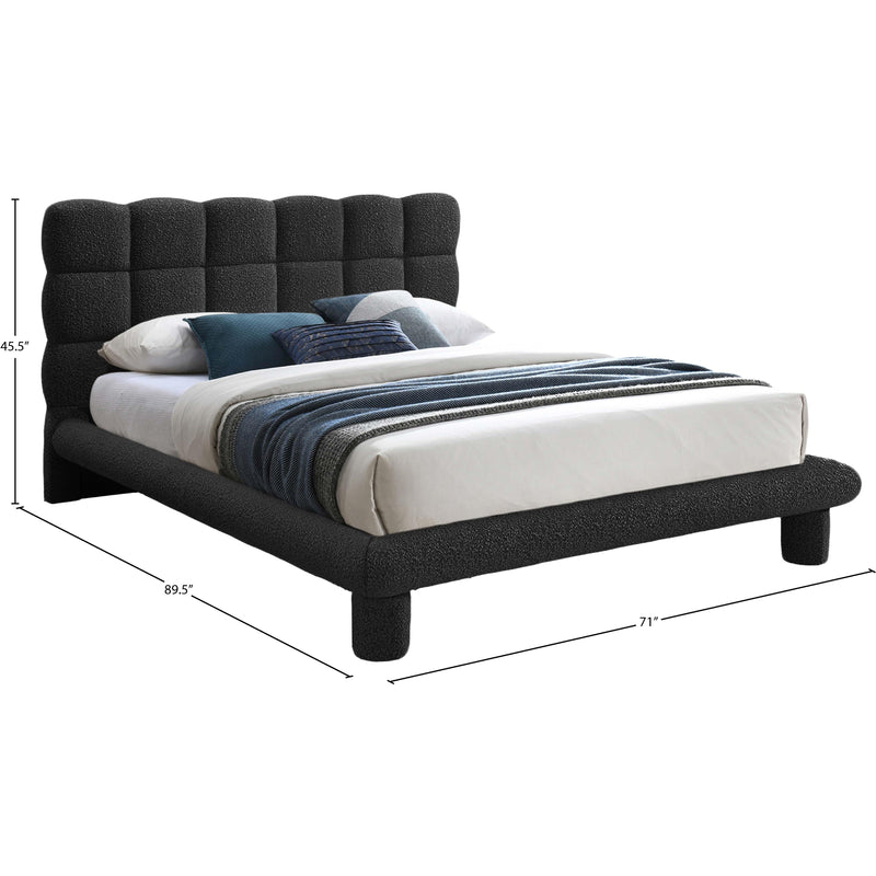 Meridian Deco Black Boucle Fabric Queen Bed (3 Boxes) IMAGE 6