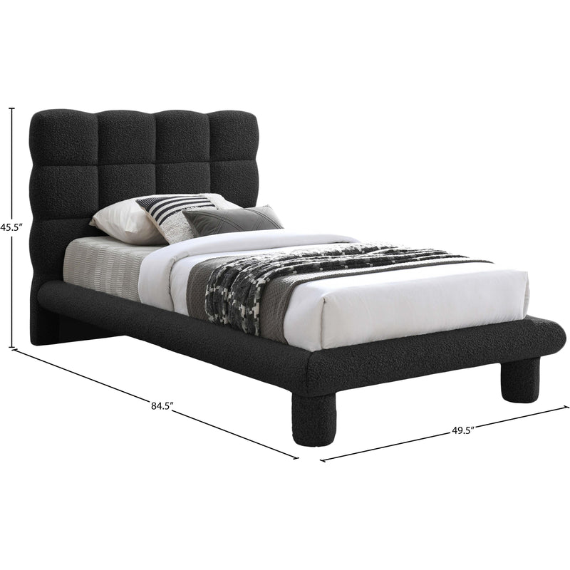 Meridian Deco Black Boucle Fabric Twin Bed (3 Boxes) IMAGE 6